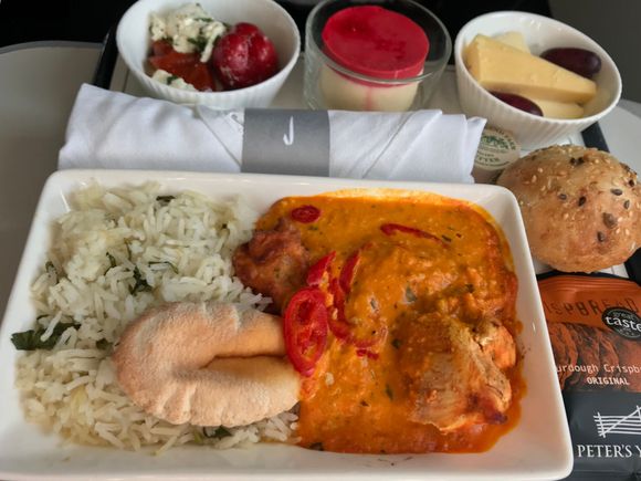Butter chicken LGW-NAP. Fairly hot for such a dish! The service was a bit lacklustre.