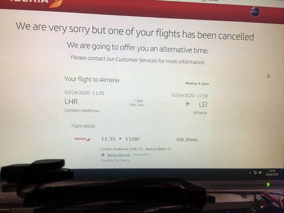Tonight my booking has reverted back to this status which it was showing last Friday. 