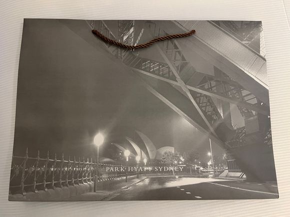 Beautiful Park Hyatt Sydney gift bag
