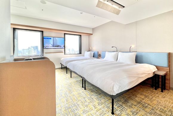 One king bed and one single bed configuration