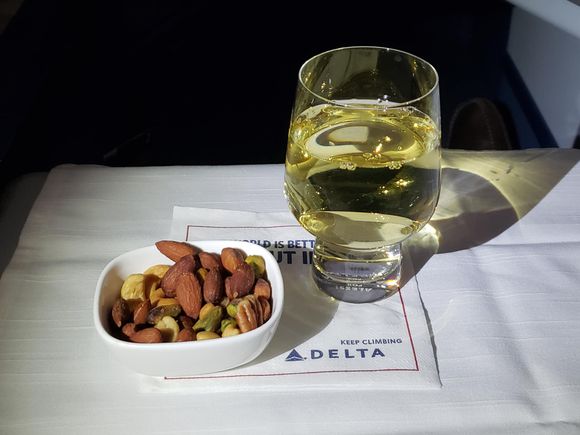 Decent Argentinian Chardonnay for dinner (Santa Julia Reserva, 2016) and nuts to start.
