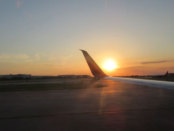 Sunset about to happen during taxi