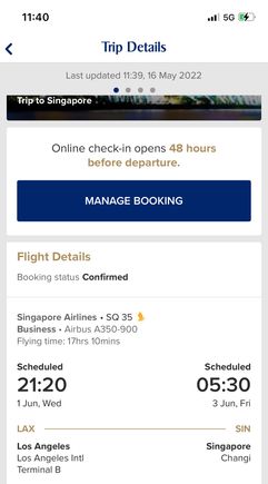 Showing LAX - SIN confirmed 👍