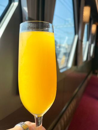 Since it was a brunch train we brought proper glassware and ingredients for mimosas 
