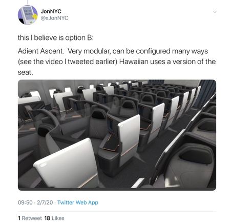 Adient Ascent seat under consideration, c/o JonNYC 