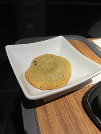 Warm cookie about 1.5 hours before landing