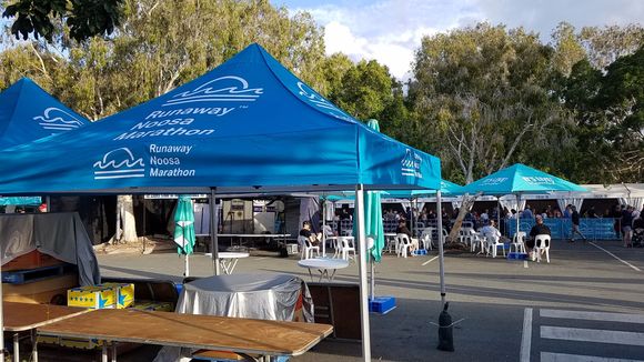 Check-in area for Noosa Marathon