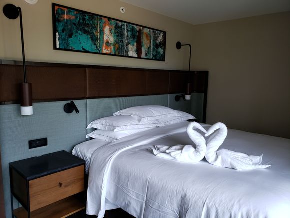 Bedroom is tight but workable.
