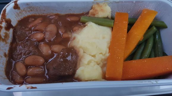 Beef and beans, very tasty, but the pumpkin was missing!
