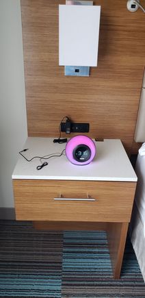 Clock radio in Pink mode. Looked promising for its mp3 speaker possibility, but didn't go that route. 