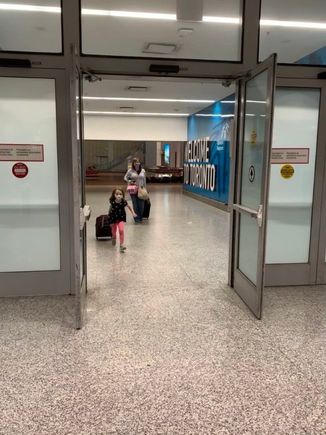 I am so thankful that we didn’t have to pick up our baggage for the overnight layover. We had 4 x 70 pound bags, a moving box, and a bike.