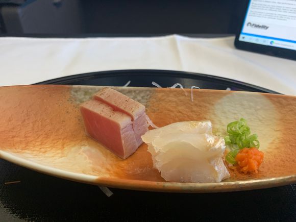 I tore halfway through the sashimi course before remembering to take a photo (oops)