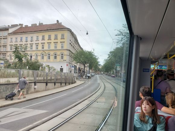 The passing cityscape from the tram