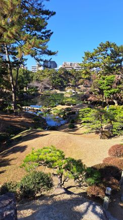 Shukkeien garden taken from the high point on the path 