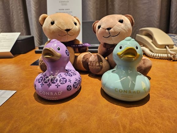 Conrad hangzhou & shanghai together - pretty standard bears but the ducks are pretty cool!

Fwiw Conrad hangzhou was an amazing property with an excellent exec lounge, I fully recommend it if you're ever in the area. 