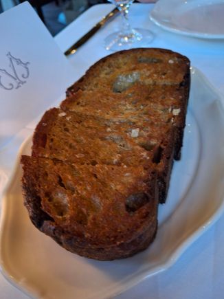Garlic bread soaked in olive oil