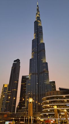 Burj Kalifa and part of Dubai mall taken just after sunset