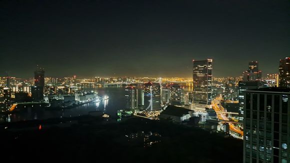 Nighttime view (2320) from room towards Odaiba