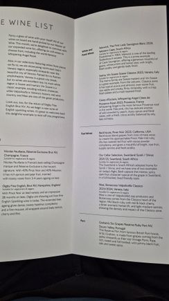 And the selection of wines. 