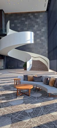 The spiral staircase in the morning sun