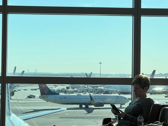 Club is packed. No window seats for us.