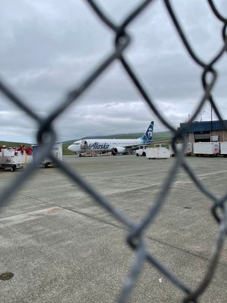 Our plane as seen from the street. 