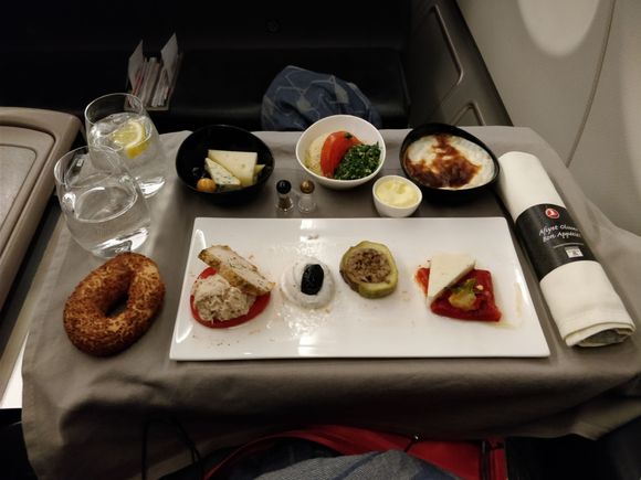 Turkish mezze onboard TK AMS-IST flight