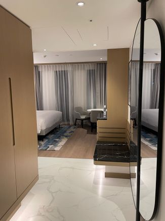 Deluxe King Room with a City View.