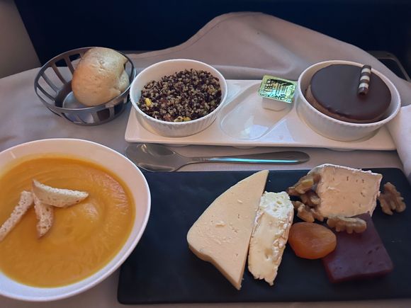 My wife’s soup and cheese, sans crackers!
