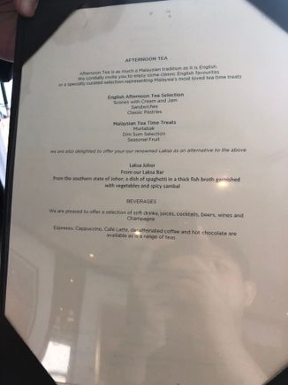High tea menu