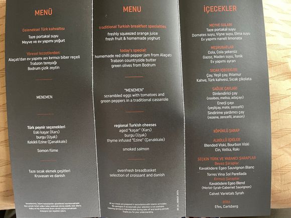 Breakfast menu
OTP-IST 10:25AM departure