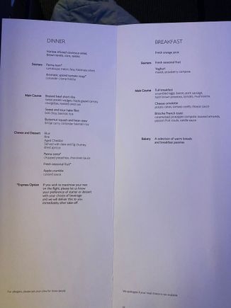 This dish was on our outward flight and I didn’t like it at all. Really quite fatty. 