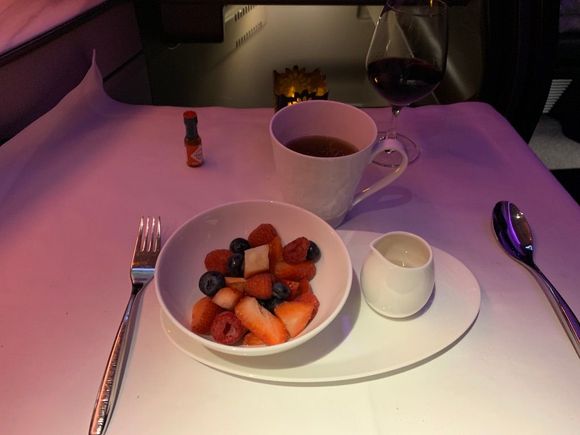 Why can't other majors serve this simple desert, fruit with rose syrup