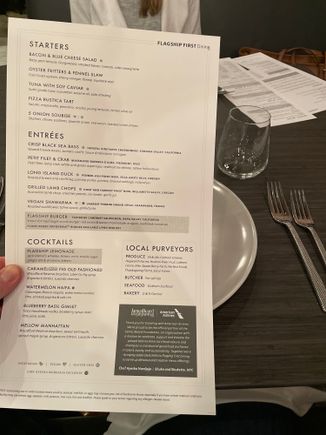 JFK Flagship First Dining menu - 14-Jan-22