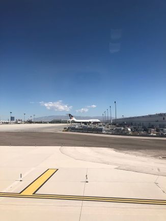 Here she is all lonely at the cargo terminal. I considered taking that flight, but the double tier points of going via PHL were too tempting 😬
