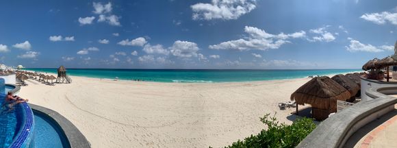 View of the beach the first day that we arrived ... it was empty after the hurricane. 