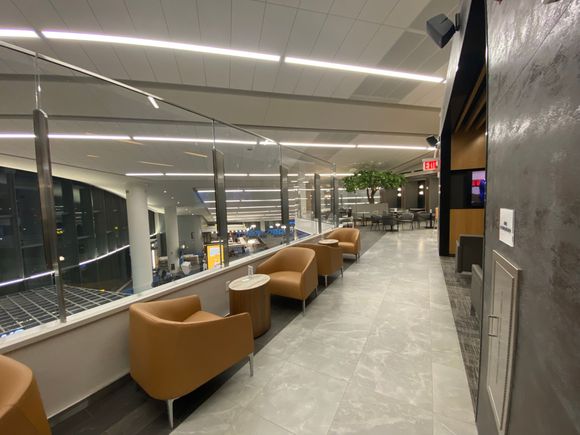 Seating overlooking the concourse