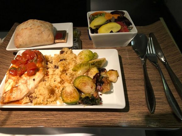 Dinner in AS F. Heck of a lot better than breakfast on the flight north. 