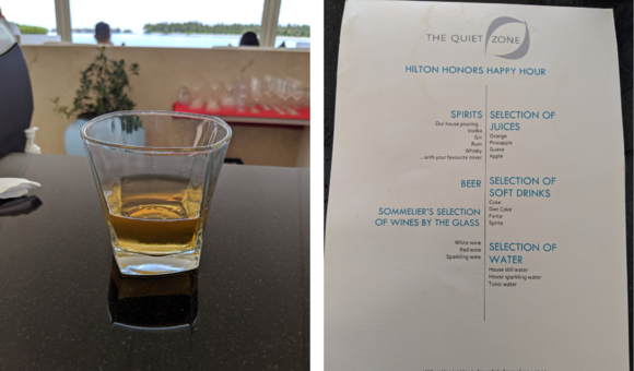 Happy hour drinks menu