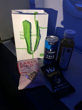 The when you retreat bag: cold brew coffee, pressed juice, granola, and chocolate covered nuts
