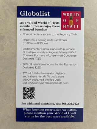 Globalist benefits at HR Maui