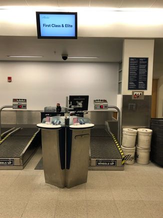 AS bringing the heat for First Class check in at FAI