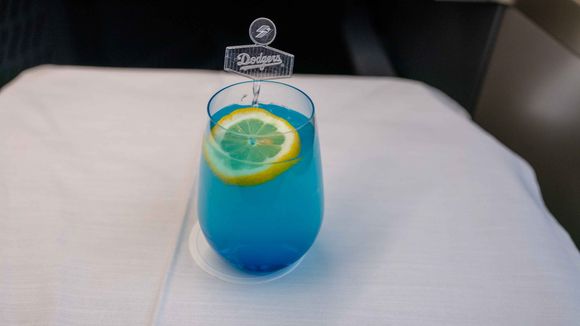 Scifi Cosmos 2.0: gin, lactic acid drink, blue curacao syrup, tonic water