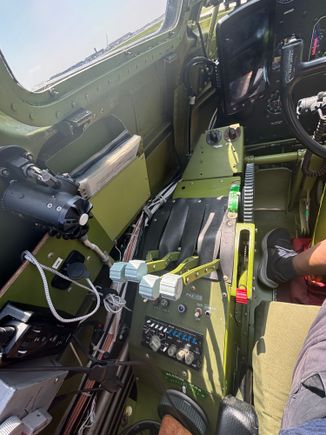 Captain’s throttles and various switches and radio controls 