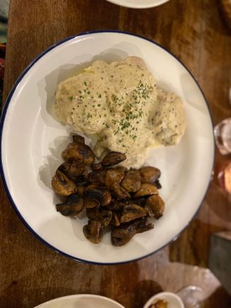 Pork medallions with mash & mushrooms 