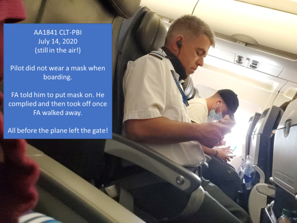 AA pilot does not think the mask rule applies to him.