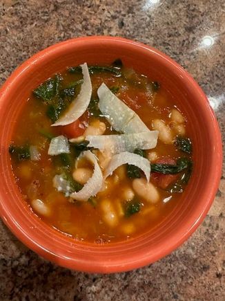 I had a late lunch so wasn’t too hungry. I made Tuscan bean soup and had that for dinner. 