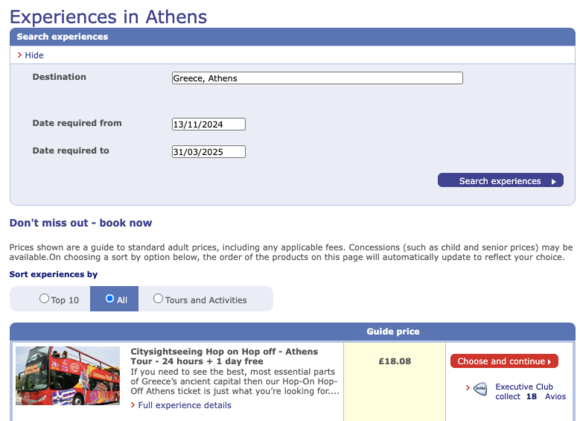 BA Experiences in Athens