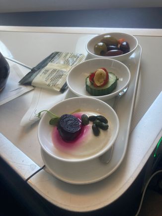 LHR-BOS canapes