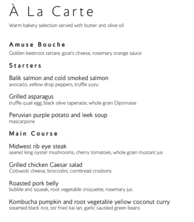 DINNER MENU